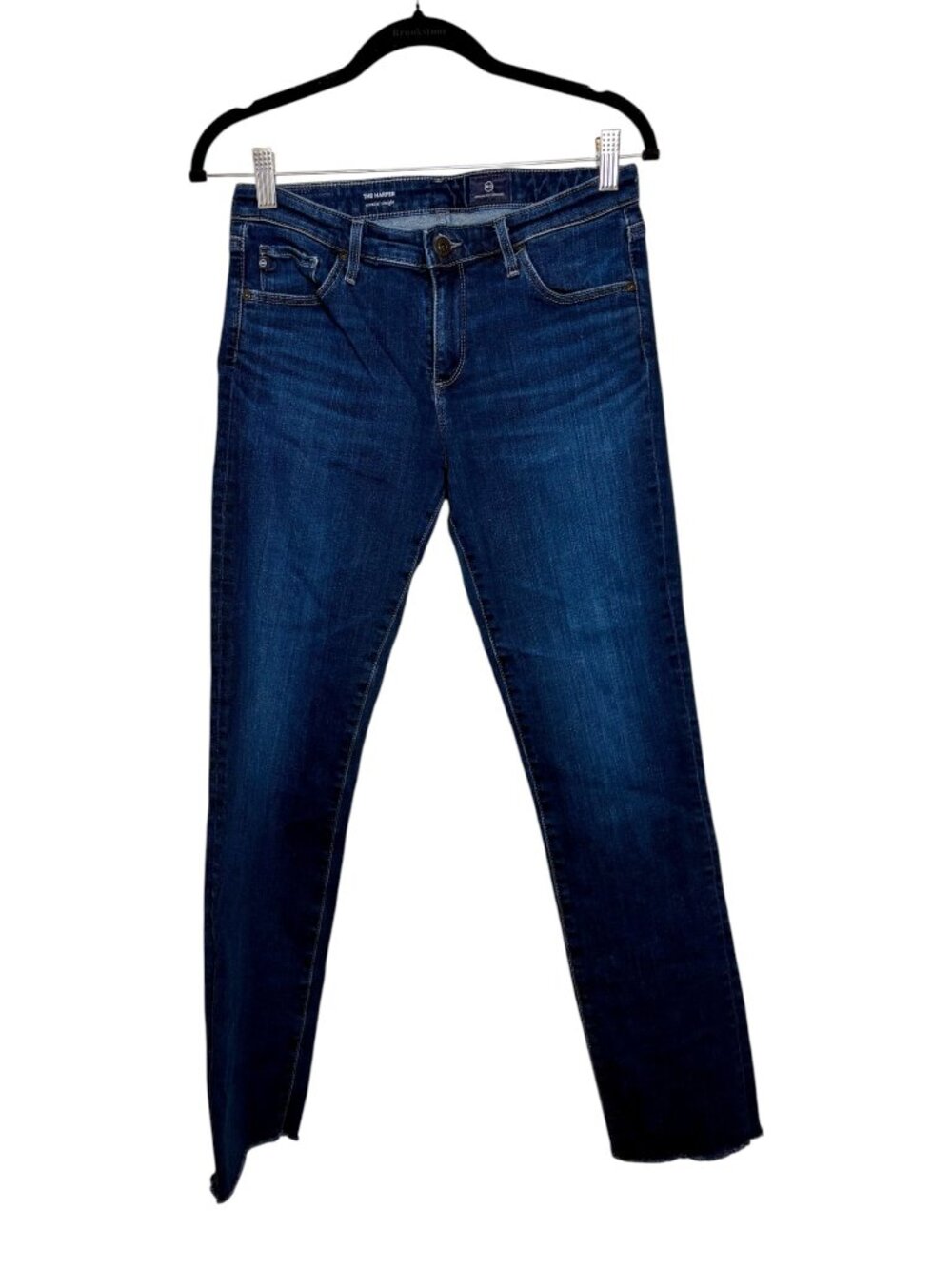 AG Adriano Goldschmied Harper Raw Hem Straight Jeans Medium Wash 28R - Picture 2 of 9